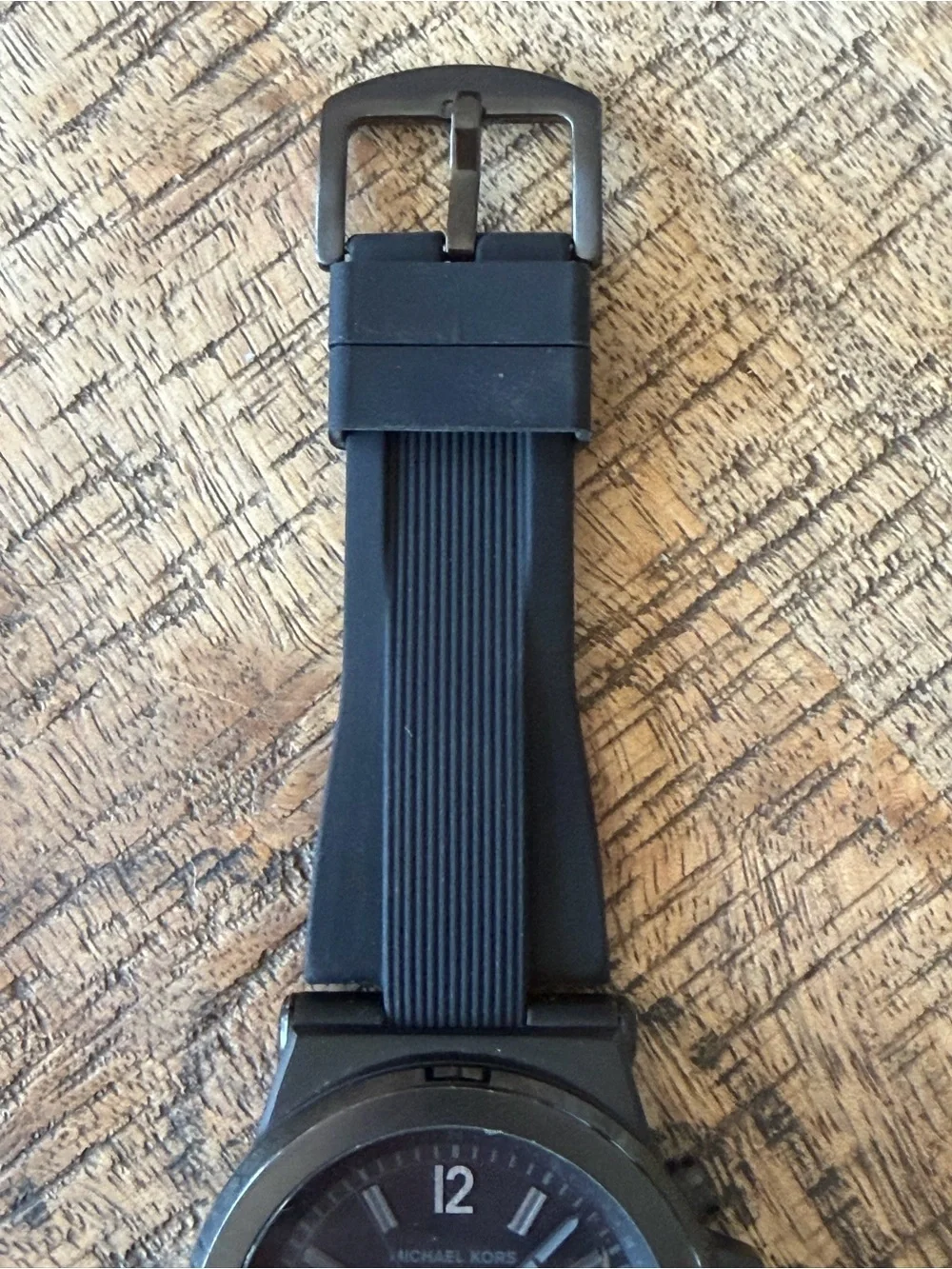 Michael Kors Black Chronograph Watch – New Battery & Silicon Band
